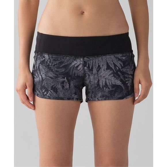 Size 4 Lululemon Speed Short 4-way Stretch 2.5" Kindred Spirit Black Multi Black - Picture 2 of 10